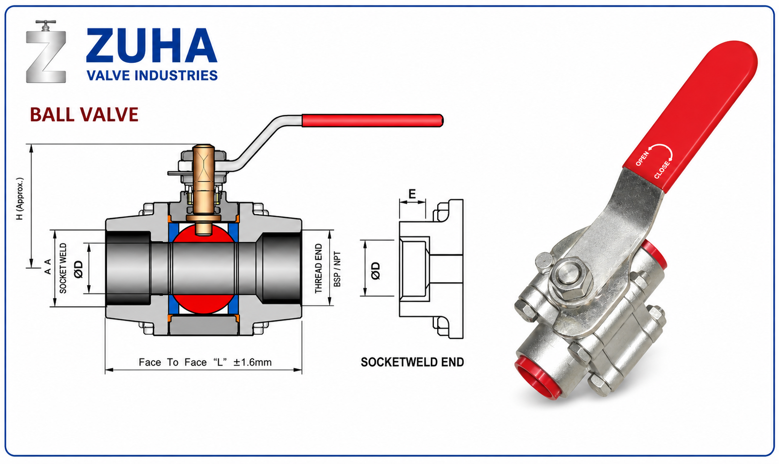 Ball valve Three Piece